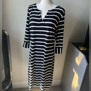 Hatley Black and White Striped Long Sleeve Dress
